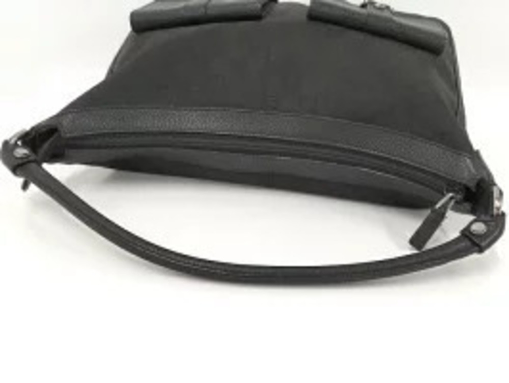 Gucci black canvas leather shoulder bag top zipper front flap Black - Picture 4 of 9